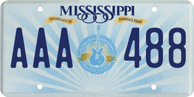 MS license plate AAA488