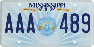 MS license plate AAA489