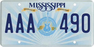 MS license plate AAA490