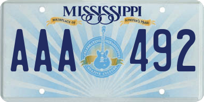 MS license plate AAA492