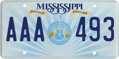 MS license plate AAA493