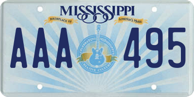 MS license plate AAA495