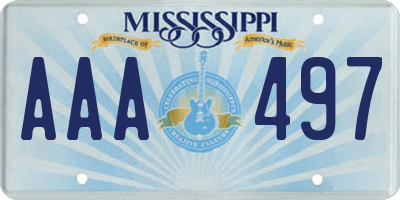 MS license plate AAA497