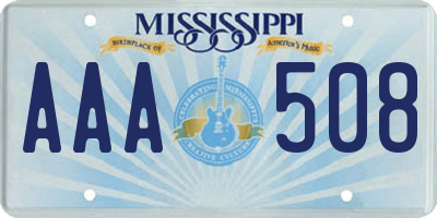 MS license plate AAA508