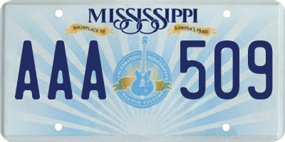 MS license plate AAA509