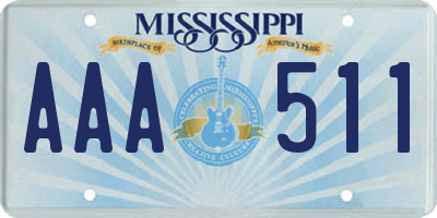 MS license plate AAA511