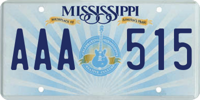 MS license plate AAA515