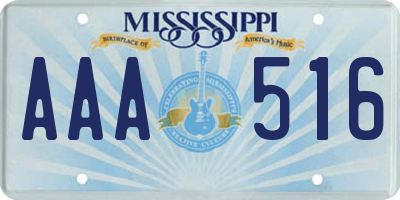 MS license plate AAA516