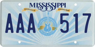 MS license plate AAA517