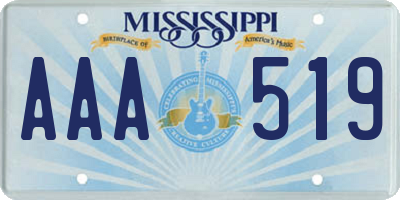 MS license plate AAA519