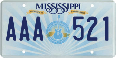 MS license plate AAA521