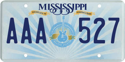 MS license plate AAA527