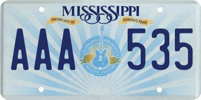 MS license plate AAA535