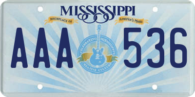 MS license plate AAA536