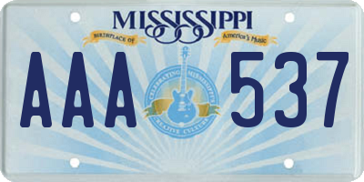 MS license plate AAA537