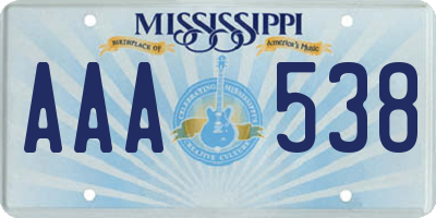 MS license plate AAA538