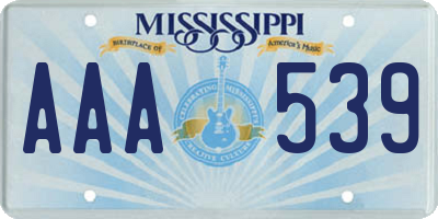 MS license plate AAA539