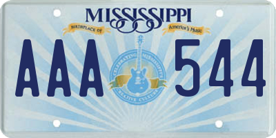 MS license plate AAA544