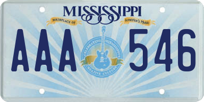 MS license plate AAA546