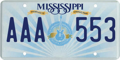 MS license plate AAA553