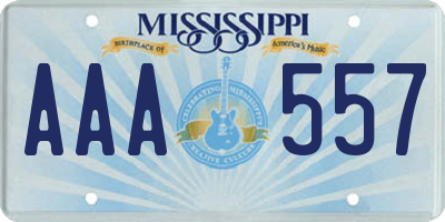 MS license plate AAA557