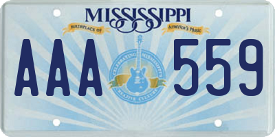 MS license plate AAA559