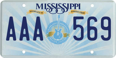 MS license plate AAA569