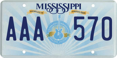 MS license plate AAA570