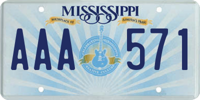 MS license plate AAA571