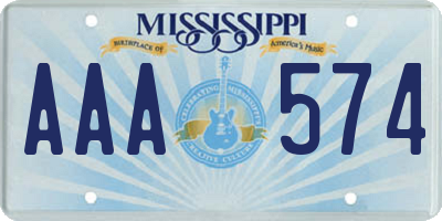 MS license plate AAA574