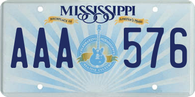 MS license plate AAA576