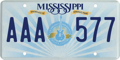 MS license plate AAA577