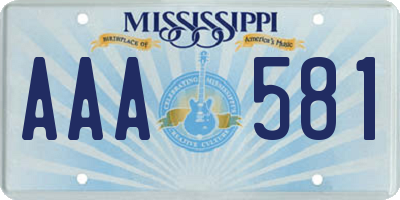 MS license plate AAA581