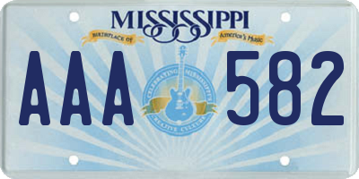 MS license plate AAA582