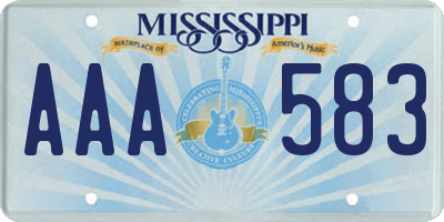 MS license plate AAA583