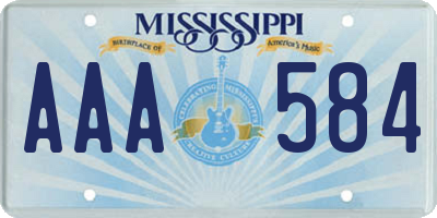 MS license plate AAA584