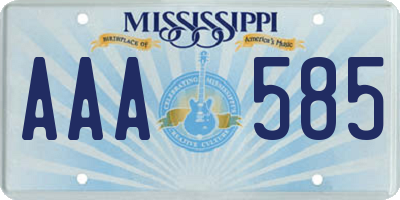 MS license plate AAA585