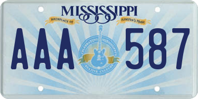 MS license plate AAA587