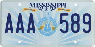 MS license plate AAA589