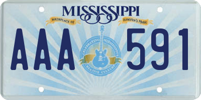 MS license plate AAA591