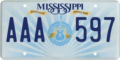 MS license plate AAA597