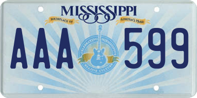 MS license plate AAA599