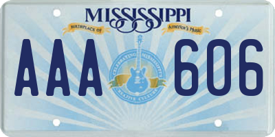 MS license plate AAA606