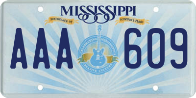 MS license plate AAA609