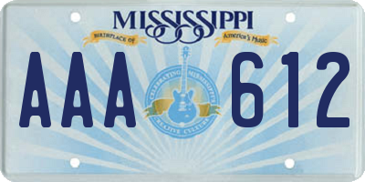 MS license plate AAA612