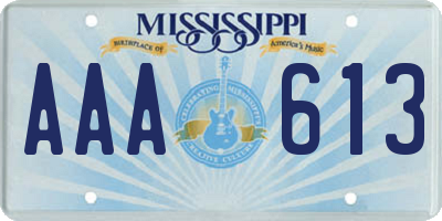 MS license plate AAA613