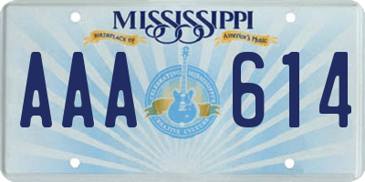 MS license plate AAA614