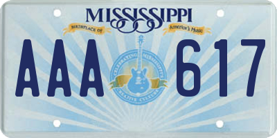 MS license plate AAA617