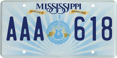 MS license plate AAA618