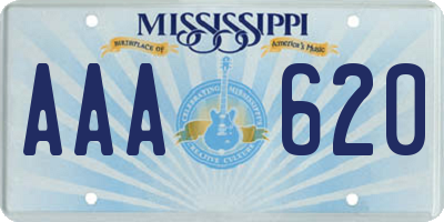 MS license plate AAA620